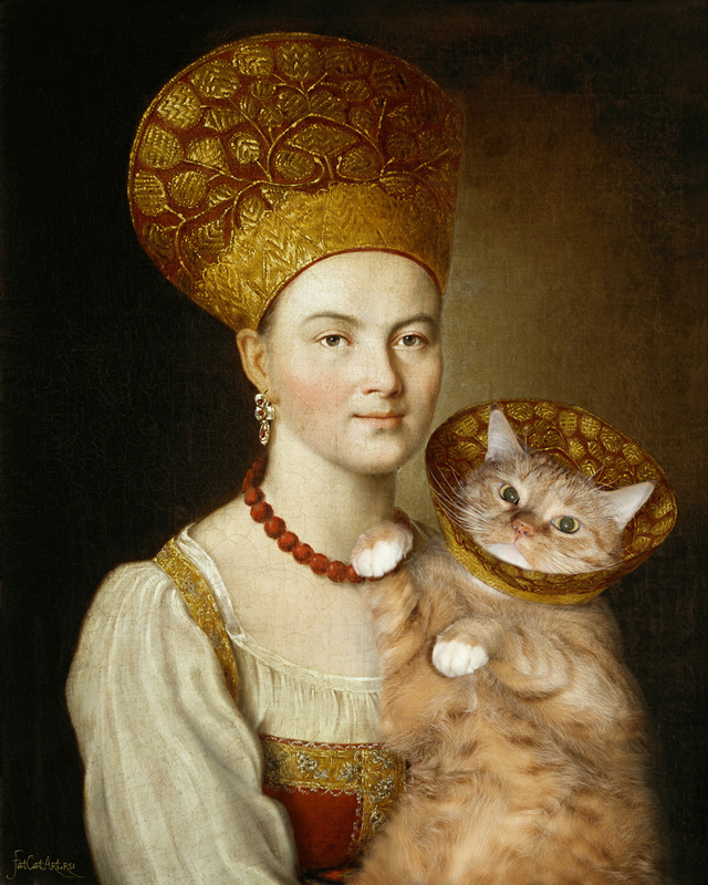 Аргунов «Портрет неизвестной женщины и хорошо известного кота» cat-story.ru