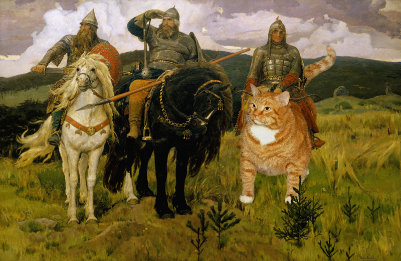 Васнецов, Богатыри и богатырский кот cat-story.ru