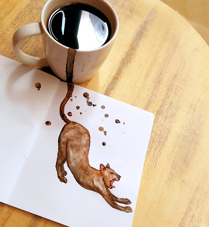 Кофейные кошки. Потрясающие иллюстрации кошек из разных сортов кофе