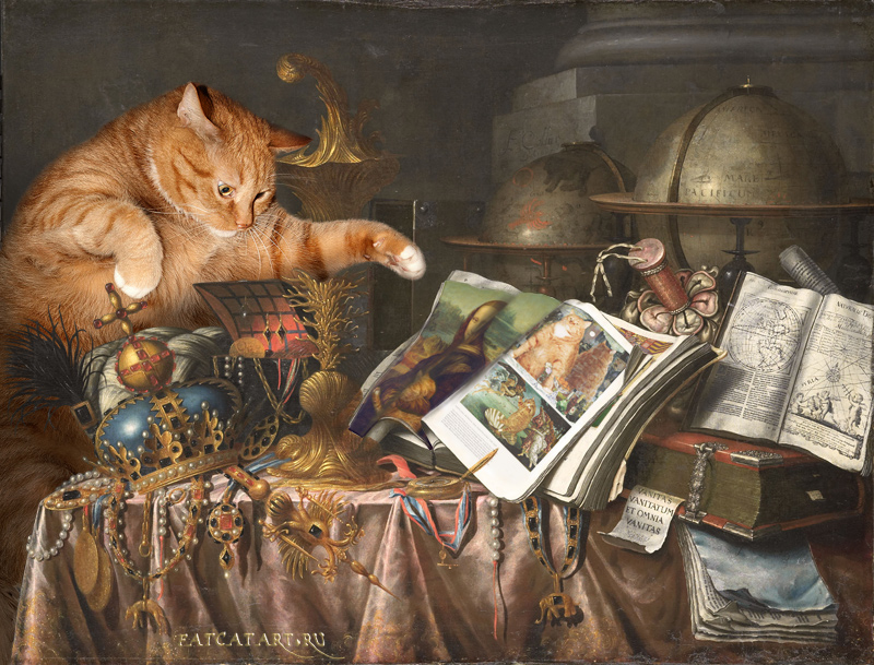 Эверт Кольер, Vanitas: Кот и кОтолог.