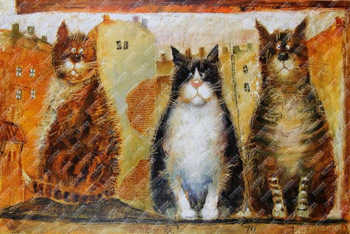 Бесподобные коты питерской художницы Галины Чувиляевой